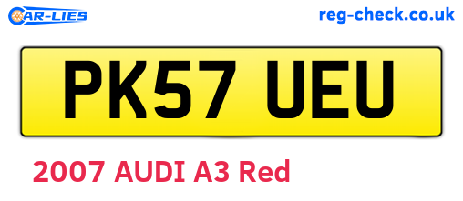PK57UEU are the vehicle registration plates.