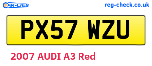 PX57WZU are the vehicle registration plates.