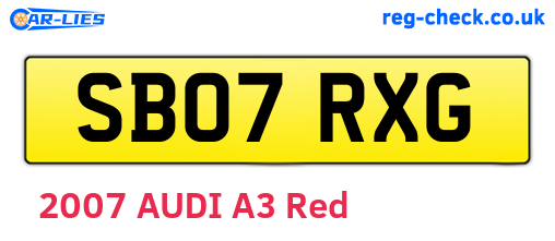 SB07RXG are the vehicle registration plates.