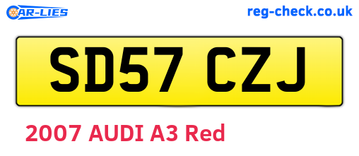SD57CZJ are the vehicle registration plates.