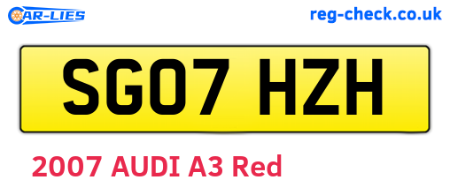 SG07HZH are the vehicle registration plates.