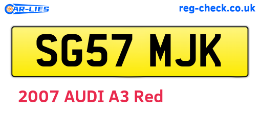 SG57MJK are the vehicle registration plates.