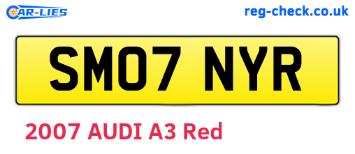 SM07NYR are the vehicle registration plates.