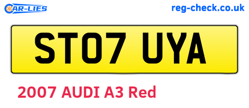 ST07UYA are the vehicle registration plates.