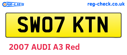 SW07KTN are the vehicle registration plates.
