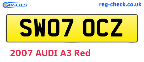SW07OCZ are the vehicle registration plates.