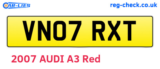 VN07RXT are the vehicle registration plates.