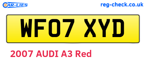 WF07XYD are the vehicle registration plates.