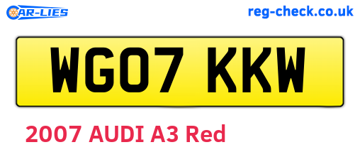 WG07KKW are the vehicle registration plates.