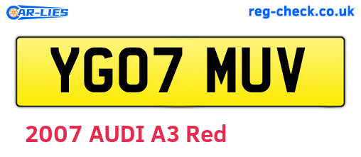 YG07MUV are the vehicle registration plates.