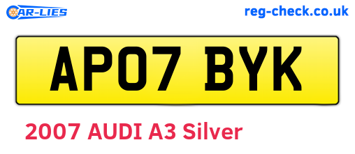 AP07BYK are the vehicle registration plates.