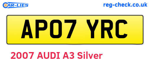 AP07YRC are the vehicle registration plates.
