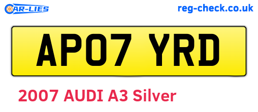 AP07YRD are the vehicle registration plates.