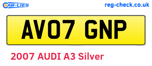 AV07GNP are the vehicle registration plates.
