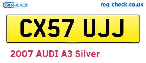 CX57UJJ are the vehicle registration plates.