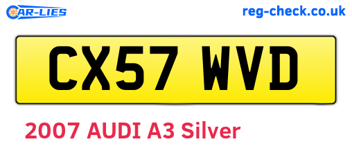 CX57WVD are the vehicle registration plates.