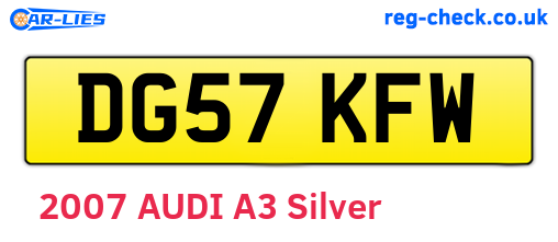 DG57KFW are the vehicle registration plates.
