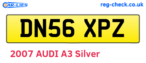 DN56XPZ are the vehicle registration plates.