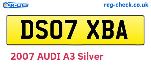 DS07XBA are the vehicle registration plates.