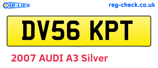 DV56KPT are the vehicle registration plates.