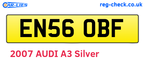 EN56OBF are the vehicle registration plates.