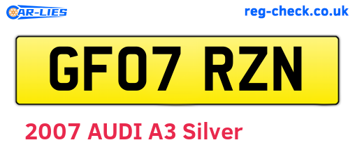 GF07RZN are the vehicle registration plates.