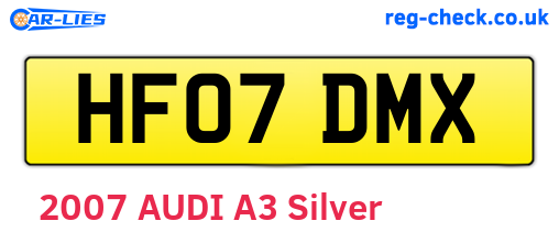 HF07DMX are the vehicle registration plates.