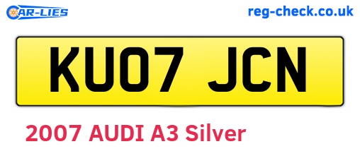 KU07JCN are the vehicle registration plates.