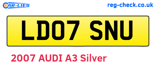 LD07SNU are the vehicle registration plates.