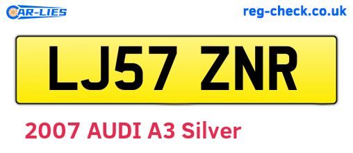 LJ57ZNR are the vehicle registration plates.