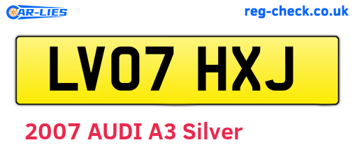 LV07HXJ are the vehicle registration plates.