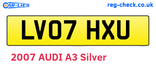 LV07HXU are the vehicle registration plates.