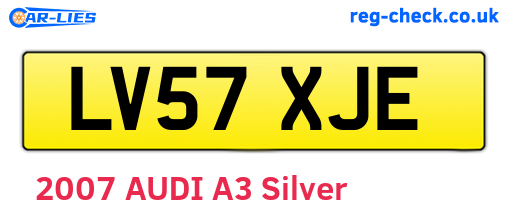 LV57XJE are the vehicle registration plates.