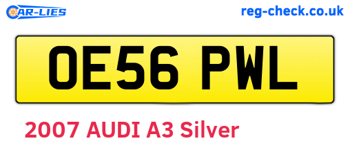 OE56PWL are the vehicle registration plates.