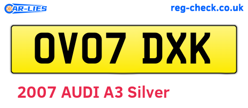 OV07DXK are the vehicle registration plates.