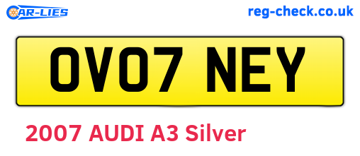 OV07NEY are the vehicle registration plates.