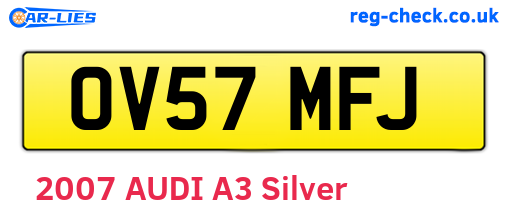 OV57MFJ are the vehicle registration plates.