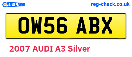 OW56ABX are the vehicle registration plates.
