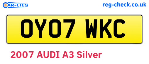 OY07WKC are the vehicle registration plates.