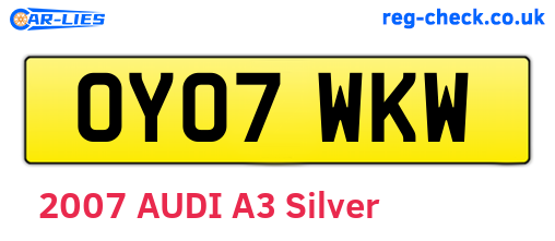 OY07WKW are the vehicle registration plates.