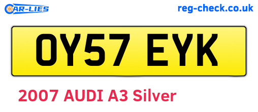 OY57EYK are the vehicle registration plates.