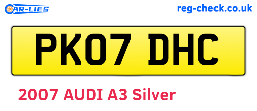 PK07DHC are the vehicle registration plates.