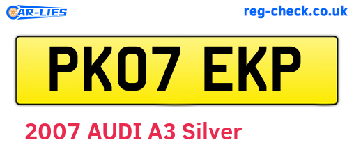 PK07EKP are the vehicle registration plates.