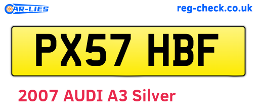 PX57HBF are the vehicle registration plates.