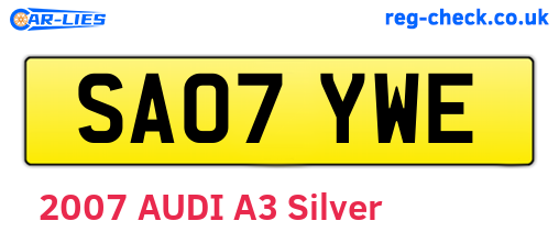 SA07YWE are the vehicle registration plates.