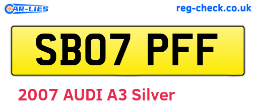SB07PFF are the vehicle registration plates.