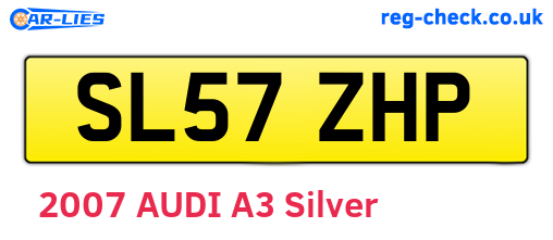 SL57ZHP are the vehicle registration plates.