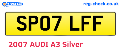SP07LFF are the vehicle registration plates.