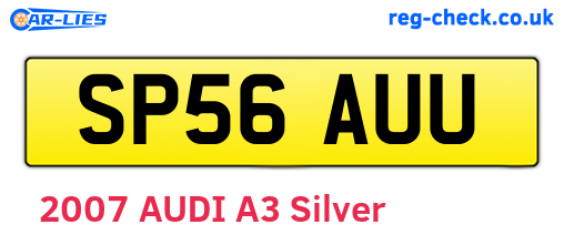 SP56AUU are the vehicle registration plates.