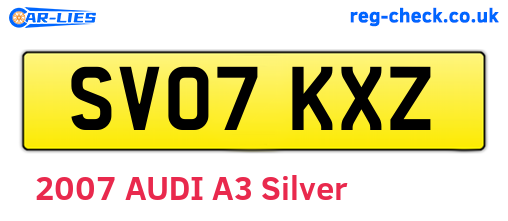 SV07KXZ are the vehicle registration plates.